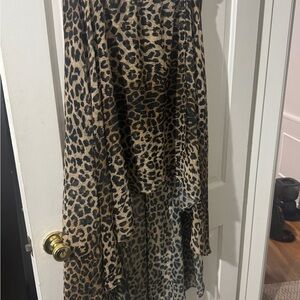 All Saints Animal Print High Low Skirt